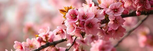 AI generated Cherry blossom in the spring time. photo