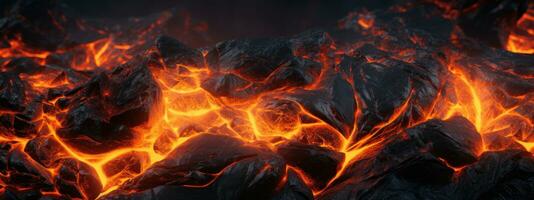 AI generated Vivid lava texture in eruption. AI generative. photo