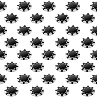 Black and white poker chips seamless pattern. png