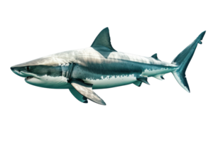 AI generated Shark with isolated on transparent background, side view. Aggressive marine predator png