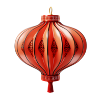 AI generated Red Chinese Lantern Isolated on Transparent Background. Generative Ai png