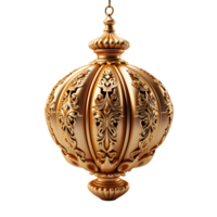 AI generated Luxury Gold Chinese Lantern Isolated on Transparent Background. Generative Ai png