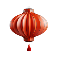 AI generated Red Chinese Lantern Isolated on Transparent Background. Generative Ai png