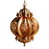 AI generated Luxury Gold Chinese Lantern Isolated on Transparent Background. Generative Ai png