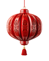 AI generated Red Chinese Lantern Isolated on Transparent Background. Generative Ai png