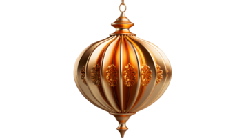 AI generated Luxury Gold Chinese Lantern Isolated on Transparent Background. Generative Ai png