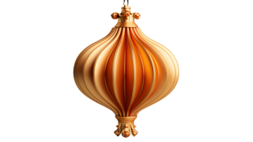 AI generated Luxury Gold Chinese Lantern Isolated on Transparent Background. Generative Ai png