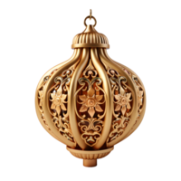 AI generated Luxury Gold Chinese Lantern Isolated on Transparent Background. Generative Ai png