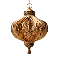 AI generated Luxury Gold Chinese Lantern Isolated on Transparent Background. Generative Ai png