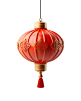 AI generated Red Chinese Lantern Isolated on Transparent Background. Generative Ai png