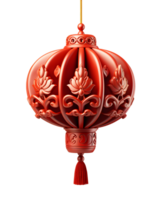 AI generated Red Chinese Lantern Isolated on Transparent Background. Generative Ai png