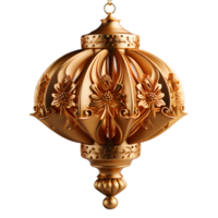 AI generated Luxury Gold Chinese Lantern Isolated on Transparent Background. Generative Ai png