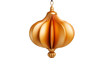 AI generated Luxury Gold Chinese Lantern Isolated on Transparent Background. Generative Ai png