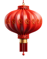 ai gegenereerd rood Chinese lantaarn geïsoleerd Aan transparant achtergrond. generatief ai png