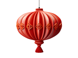 AI generated Red Chinese Lantern Isolated on Transparent Background. Generative Ai png