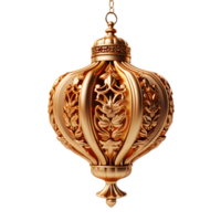 AI generated Luxury Gold Chinese Lantern Isolated on Transparent Background. Generative Ai png
