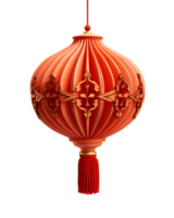 AI generated Red Chinese Lantern Isolated on Transparent Background. Generative Ai png