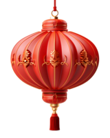 AI generated Red Chinese Lantern Isolated on Transparent Background. Generative Ai png