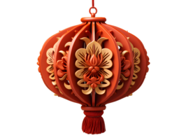 AI generated Red Chinese Lantern Isolated on Transparent Background. Generative Ai png