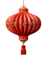 AI generated Red Chinese Lantern Isolated on Transparent Background. Generative Ai png