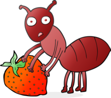 cartoon ant with berry png