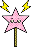 comic book style cartoon magic wand png