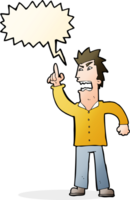 cartoon angry man making point with speech bubble png