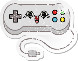 distressed sticker of a cute cartoon game controller png