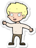 Aufkleber eines fröhlichen Cartoon-Jungen png