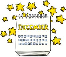 cartoon calendar showing month of December png