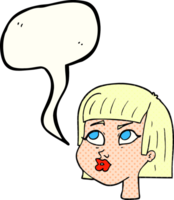 comic book speech bubble cartoon female face png