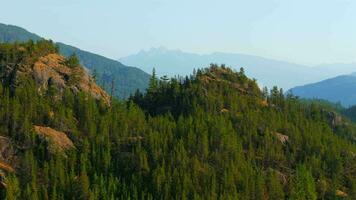 Aerial view of Canadian mountain landscape at sunset. Taken near Vancouver video