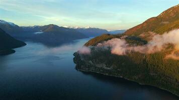 Aerial View on Sea to Sky Highway, Howe Sounds and fjords video