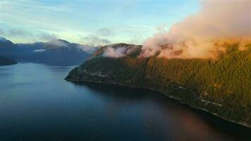 Aerial View on Sea to Sky Highway, Howe Sounds and fjords video