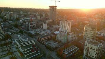 Aerial view of Vancouver showing residential area and administrative buildings. video