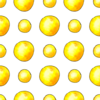 Aquarell Illustration Muster von Gelb runden Farbe Flecken, Punkte Pixel Illustrationen, Design Elemente, Text Hintergrund. Aquarell Flecken im das bilden von ein Kreis, Schlaganfälle, Schläge. das Bürste ist gezeichnet png