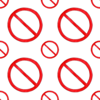 Watercolor illustration pattern of a red prohibitory sign. Stop red street sign. The concept of stop, ban, ban, tobu for something. The entrance is blocked. Isolated. Drawn by hand png