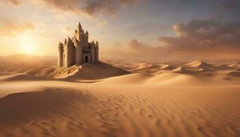 ai generado un castillo en el Desierto con el Dom ajuste foto