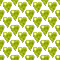 acuarela ilustración de verde corazón garabatos festivo tarjeta para San Valentín día, boda, aniversario. aislado. dibujado por mano. png