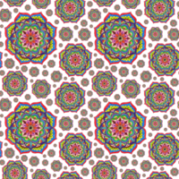 padronizar flor mandala desenhado com colori lápis. étnico mandala com colorida ornamento. brilhante cores. desenhado de mão. png