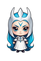 AI generated Illustration of a cute cartoon girl in a horned fantasy costume png