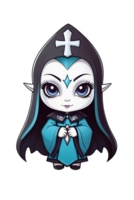 AI generated Illustration of a cute cartoon girl in a horned fantasy costume png