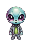 AI generated Cute cartoon alien isolated on transparent background png