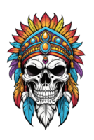 AI generated Skull with headdress Illustration for design png