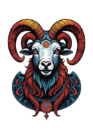 AI generated Ram head illustration design png