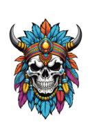 AI generated Skull with headdress Illustration for design png