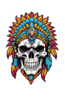 AI generated Skull with headdress Illustration for design png