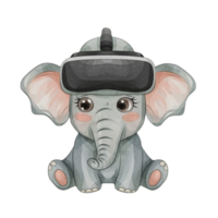 AI generated Cute Animal Wearing VR Glasses png