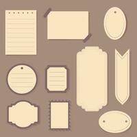 set of vintage notebook pages. retro style. vector