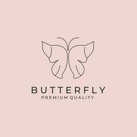 abstract butterfly line logo vector symbol illustration design, line art style